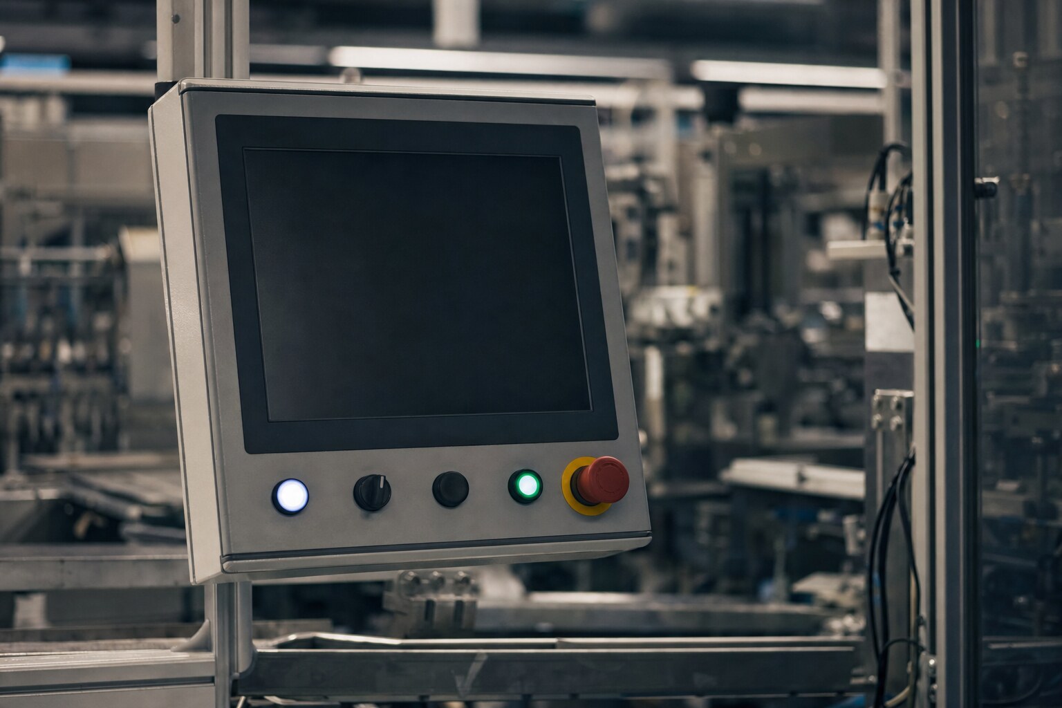 Panel operatorski na linii produkcyjnej