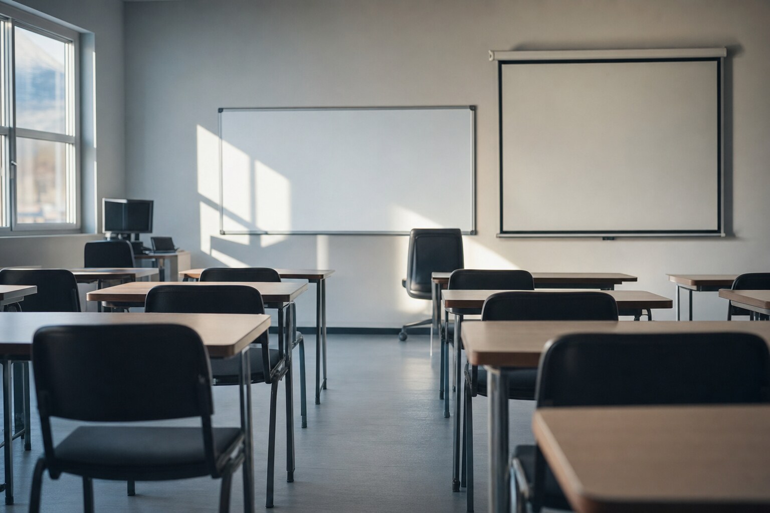 Pusta sala szkoleniowa dla kierowców zawodowych